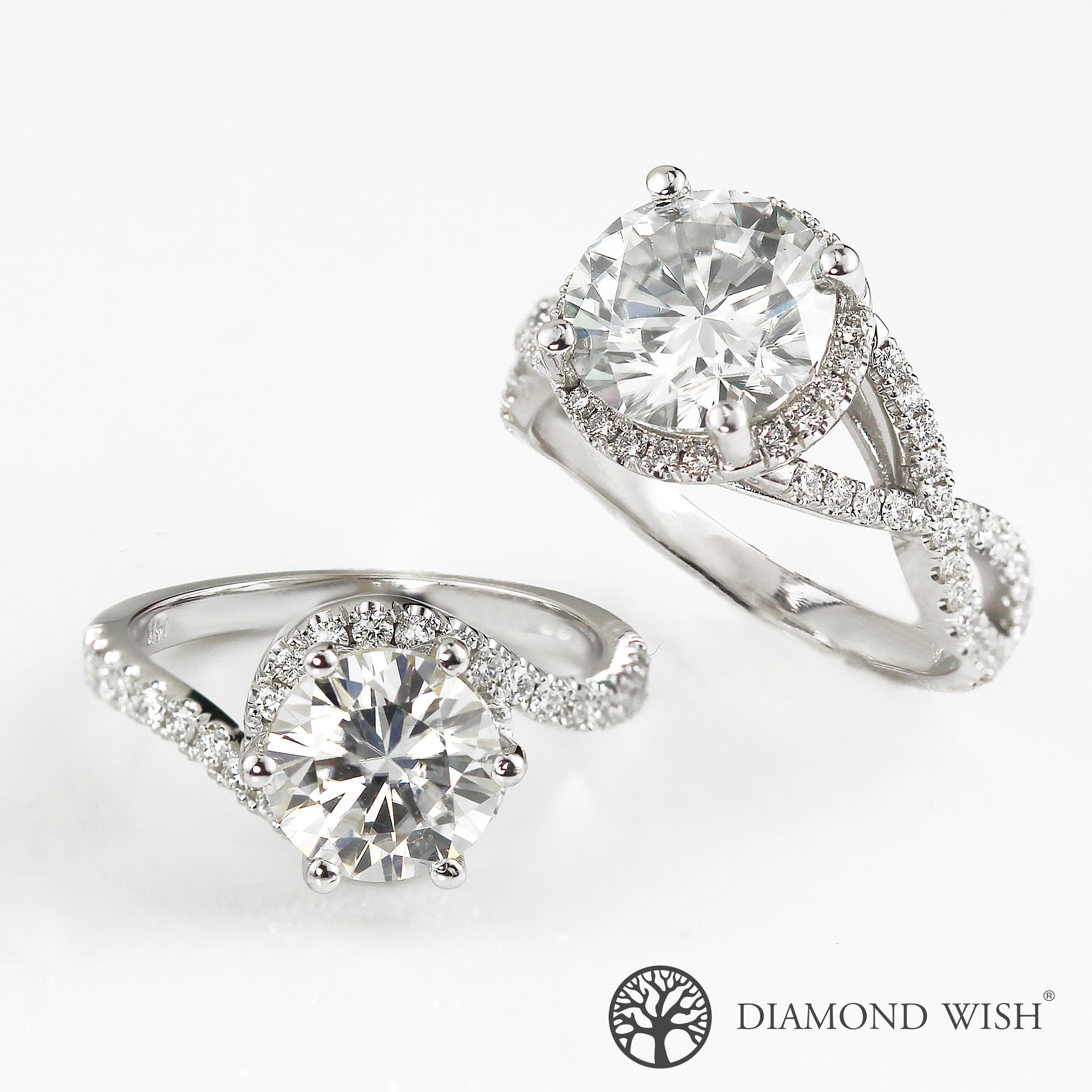 moissanite vs diamond side by side comparison