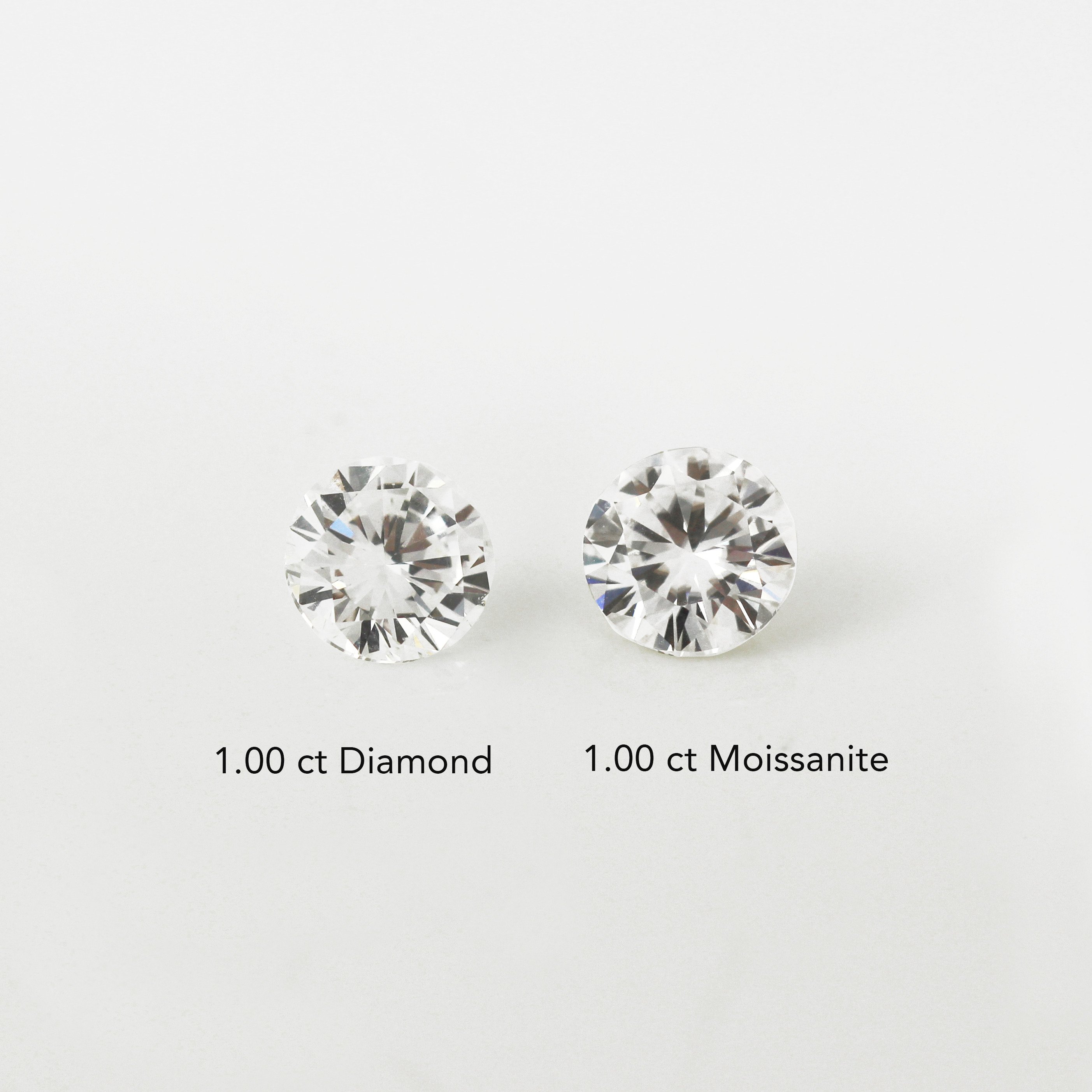 moissanite vs diamond side by side comparison