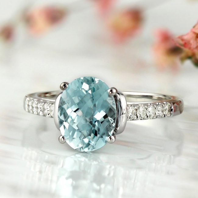 Aquamarine Stone Engagement Ring | estudioespositoymiguel.com.ar